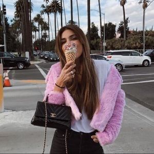 EAVES Ryder Faux Fur Jacket - Ballerina Pink